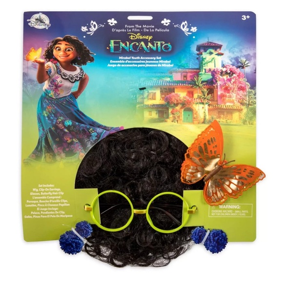 Disney Other - Disney Encanto Black Wig with Green Glasses